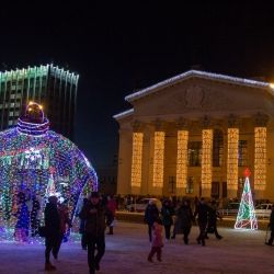 В Гомеле зажгли главную елку области